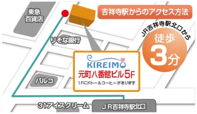 キレイモ(KIREIMO)吉祥寺店の地図