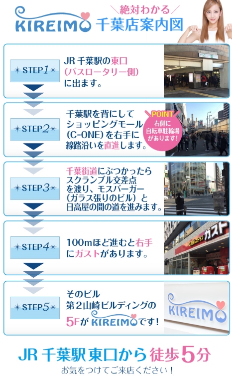 キレイモ(KIREIMO)千葉店の案内図